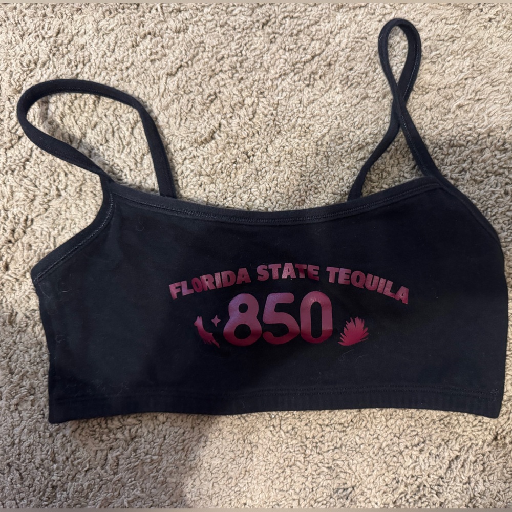 Black Florida State Tequila Crop Top